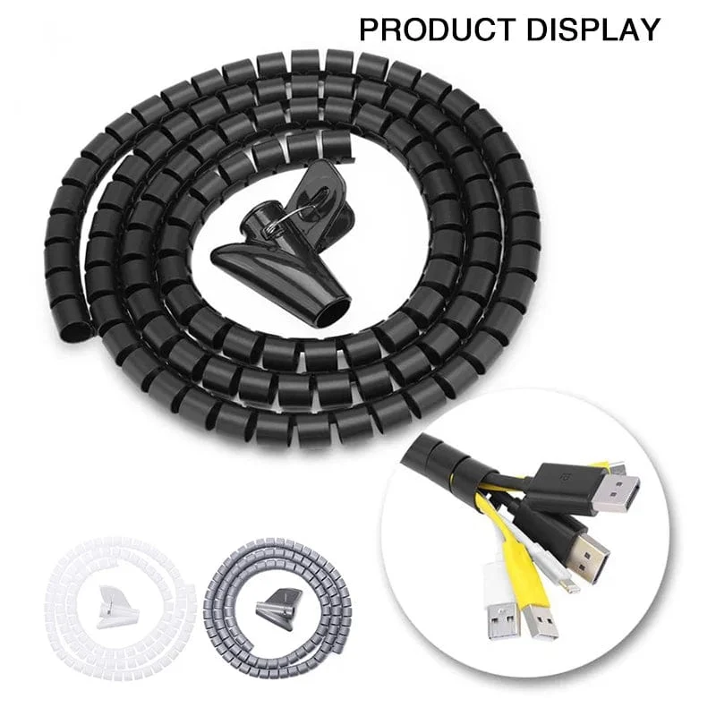 2M 16mm Flexible Spirale Kabel Draht Schutz Kabel Organizer Computer Kabel Schutzhülle Rohr Clip Organizer Management Tools