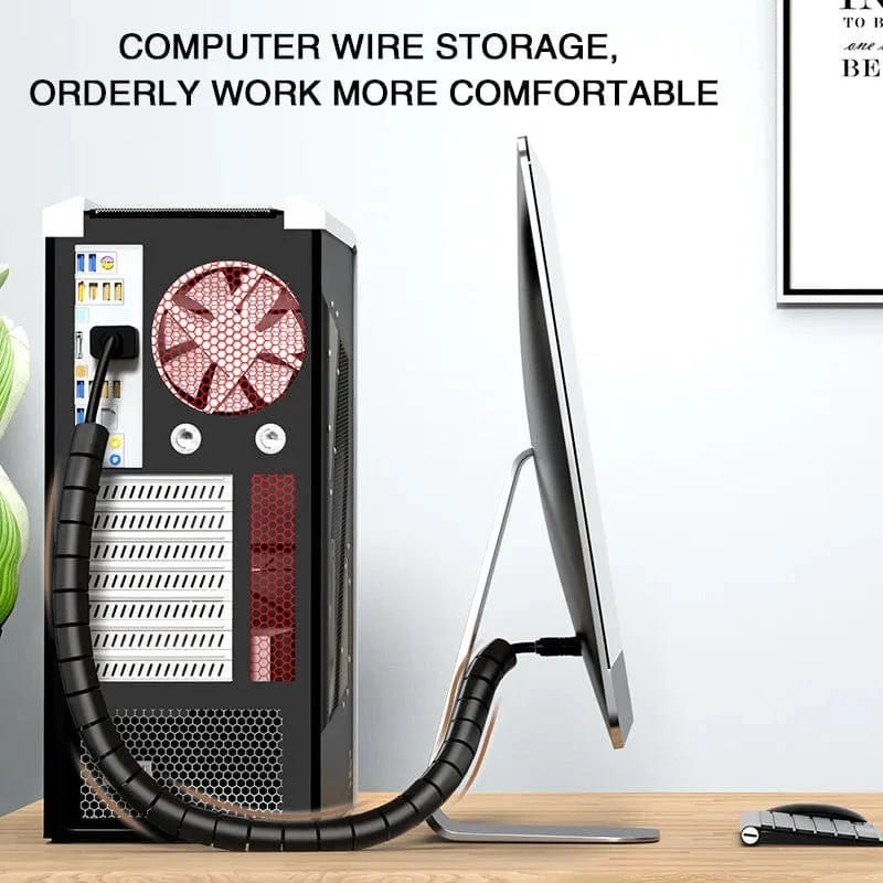 2M 16mm Flexible Spirale Kabel Draht Schutz Kabel Organizer Computer Kabel Schutzhülle Rohr Clip Organizer Management Tools