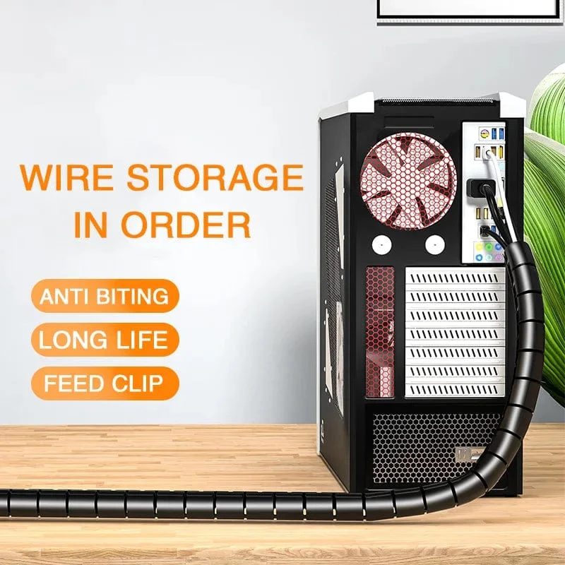 2M 16mm Flexible Spirale Kabel Draht Schutz Kabel Organizer Computer Kabel Schutzhülle Rohr Clip Organizer Management Tools