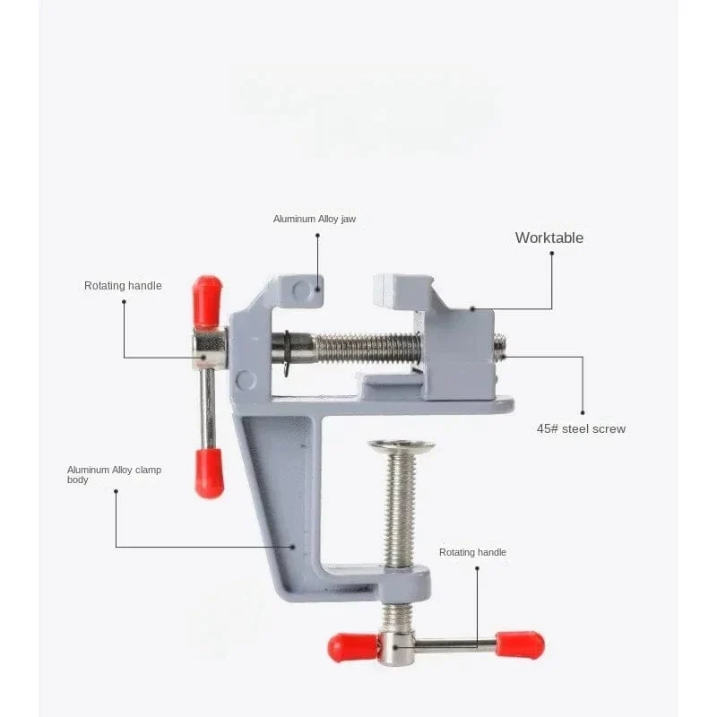 Schraubstock für Handwerksformen, festes Reparaturwerkzeug, 35 mm, Tisch- und Bankklemmschraubstock aus Aluminiumlegierung, multifunktionaler Schraubstocktisch