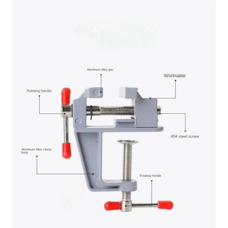 Schraubstock für Handwerksformen, festes Reparaturwerkzeug, 35 mm, Tisch- und Bankklemmschraubstock aus Aluminiumlegierung, multifunktionaler Schraubstocktisch