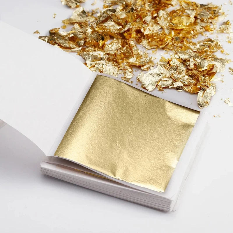 100–200 Blatt Blattgold-Imitation, Papier, Vergoldung, Epoxidharz, Form zum Befüllen, Dekorieren, Schmuckherstellung, Harzhandwerk, Werkzeug