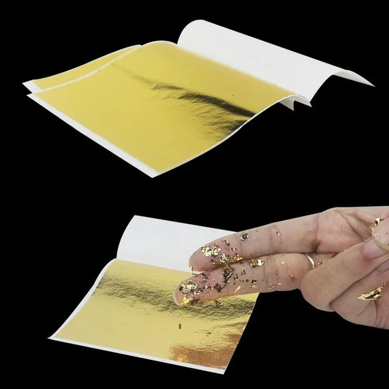 100–200 Blatt Blattgold-Imitation, Papier, Vergoldung, Epoxidharz, Form zum Befüllen, Dekorieren, Schmuckherstellung, Harzhandwerk, Werkzeug