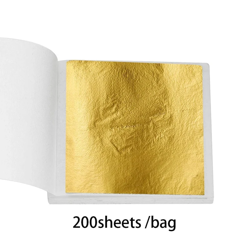 100–200 Blatt Blattgold-Imitation, Papier, Vergoldung, Epoxidharz, Form zum Befüllen, Dekorieren, Schmuckherstellung, Harzhandwerk, Werkzeug