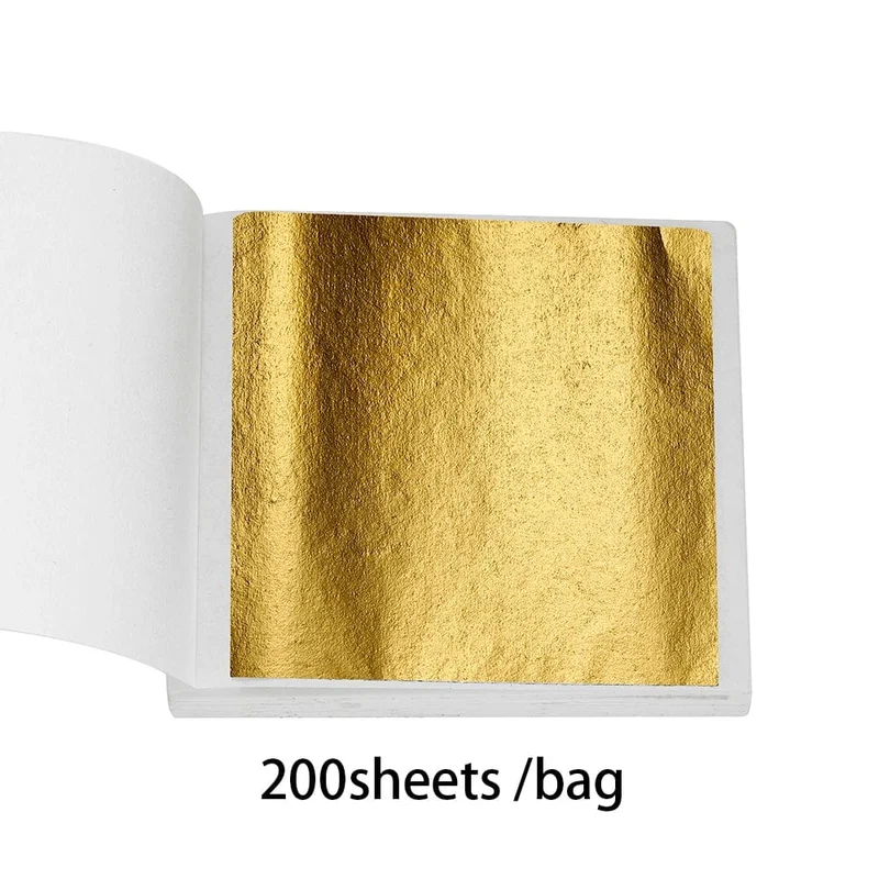 100–200 Blatt Blattgold-Imitation, Papier, Vergoldung, Epoxidharz, Form zum Befüllen, Dekorieren, Schmuckherstellung, Harzhandwerk, Werkzeug