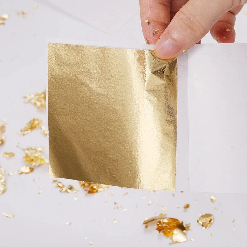 100–200 Blatt Blattgold-Imitation, Papier, Vergoldung, Epoxidharz, Form zum Befüllen, Dekorieren, Schmuckherstellung, Harzhandwerk, Werkzeug