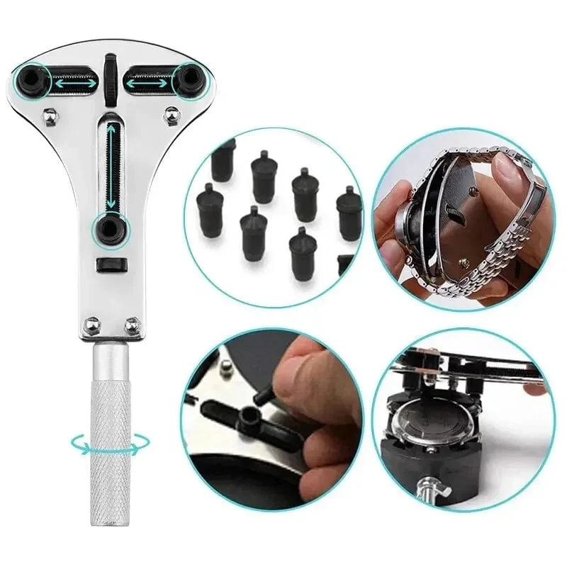 Uhrenreparaturwerkzeuge, Gehäuseöffner für Armbanduhren, verstellbarer Schraubenschlüssel, Reparaturwerkzeug, Kralle, Uhrenreparaturwerkzeuge, Gehäuseöffner