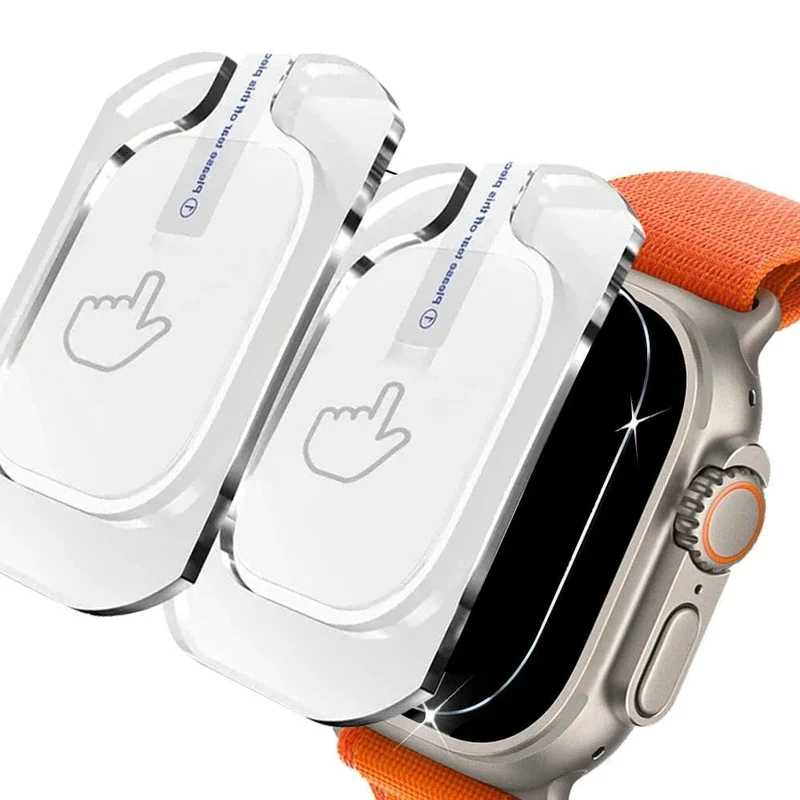 HD-Hartglasfolie für Apple Watch Series Ultra 49 mm, mit Ausrichtungswerkzeug, einfach zu installierender Displayschutz für iWatch Ultra 2