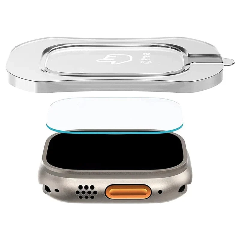HD-Hartglasfolie für Apple Watch Series Ultra 49 mm, mit Ausrichtungswerkzeug, einfach zu installierender Displayschutz für iWatch Ultra 2