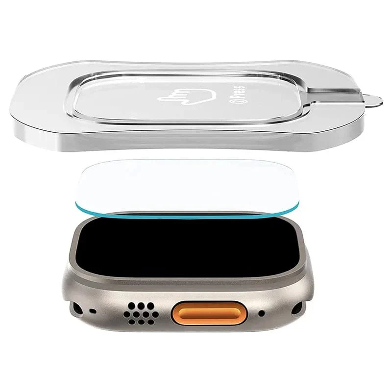 HD-Hartglasfolie für Apple Watch Series Ultra 49 mm, mit Ausrichtungswerkzeug, einfach zu installierender Displayschutz für iWatch Ultra 2