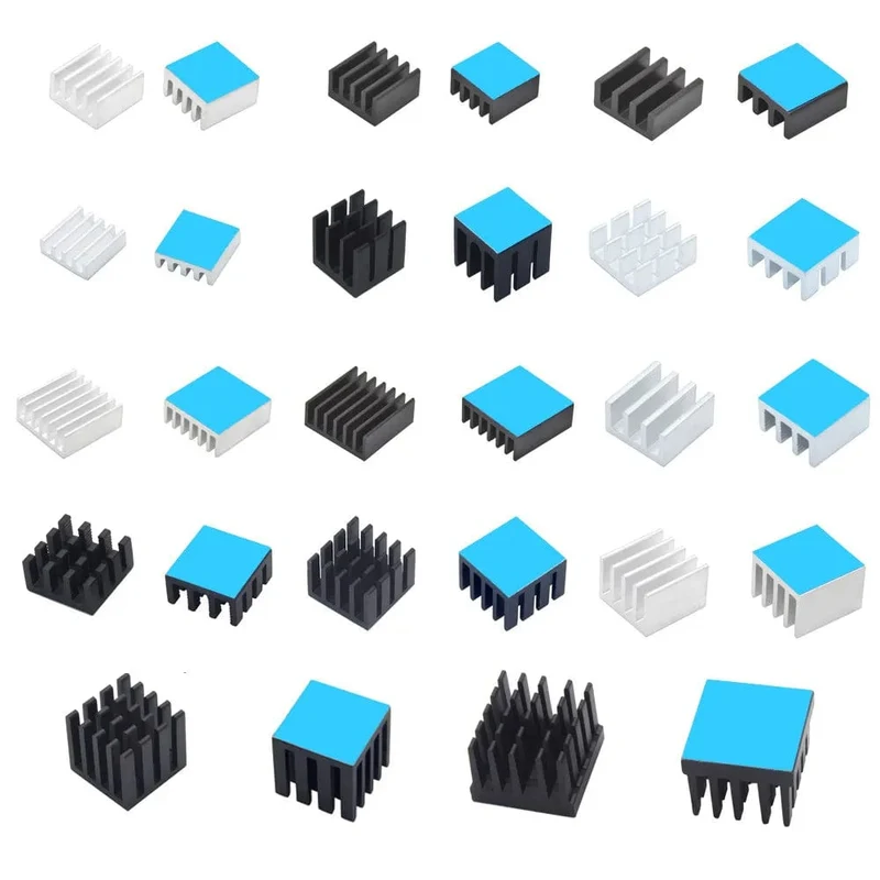 Aluminium-Kühlkörper, Kühlkörper für elektronische IC-Chips, RAM, MOS, Dynatron, Raspberry Pi, Kühlung mit wärmeleitendem Band