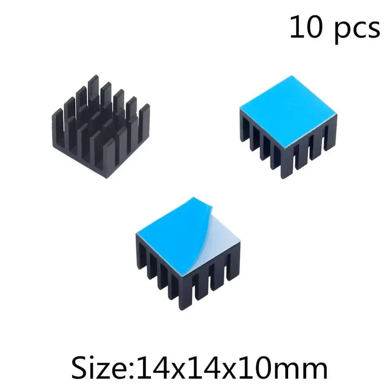 Aluminium-Kühlkörper, Kühlkörper für elektronische IC-Chips, RAM, MOS, Dynatron, Raspberry Pi, Kühlung mit wärmeleitendem Band