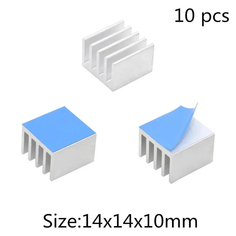 Aluminium-Kühlkörper, Kühlkörper für elektronische IC-Chips, RAM, MOS, Dynatron, Raspberry Pi, Kühlung mit wärmeleitendem Band