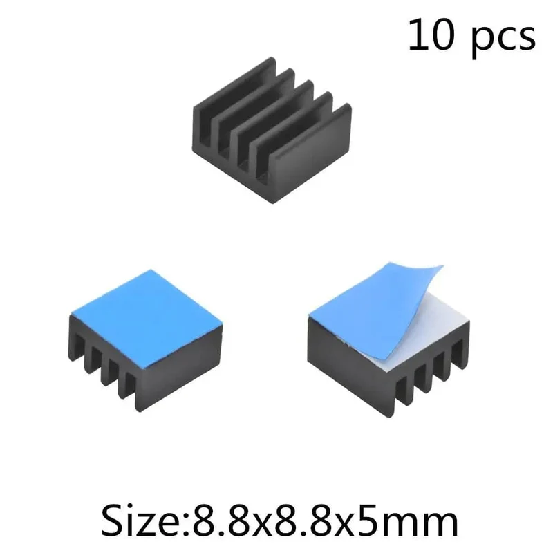 Aluminium-Kühlkörper, Kühlkörper für elektronische IC-Chips, RAM, MOS, Dynatron, Raspberry Pi, Kühlung mit wärmeleitendem Band