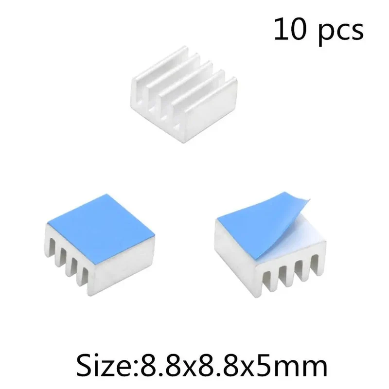 Aluminium-Kühlkörper, Kühlkörper für elektronische IC-Chips, RAM, MOS, Dynatron, Raspberry Pi, Kühlung mit wärmeleitendem Band