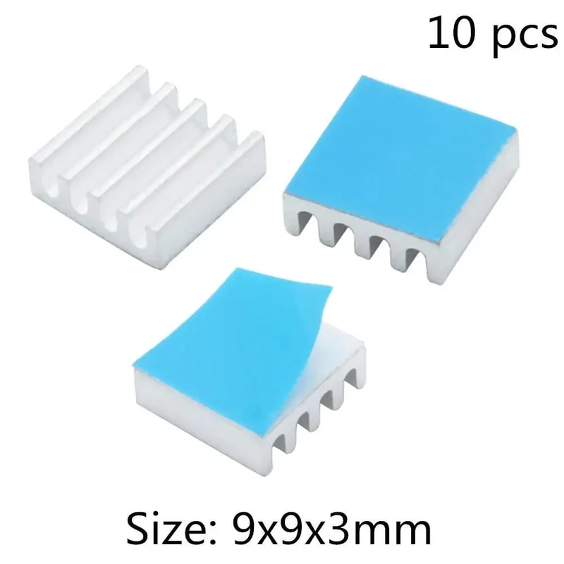 Aluminium-Kühlkörper, Kühlkörper für elektronische IC-Chips, RAM, MOS, Dynatron, Raspberry Pi, Kühlung mit wärmeleitendem Band