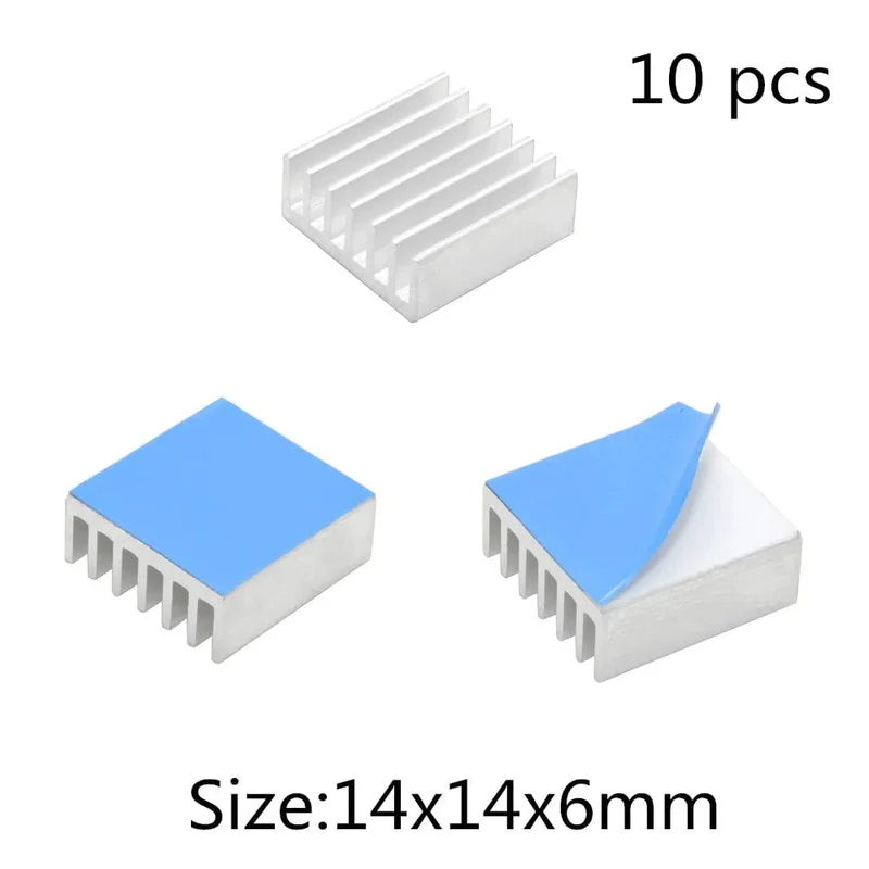 Aluminium-Kühlkörper, Kühlkörper für elektronische IC-Chips, RAM, MOS, Dynatron, Raspberry Pi, Kühlung mit wärmeleitendem Band