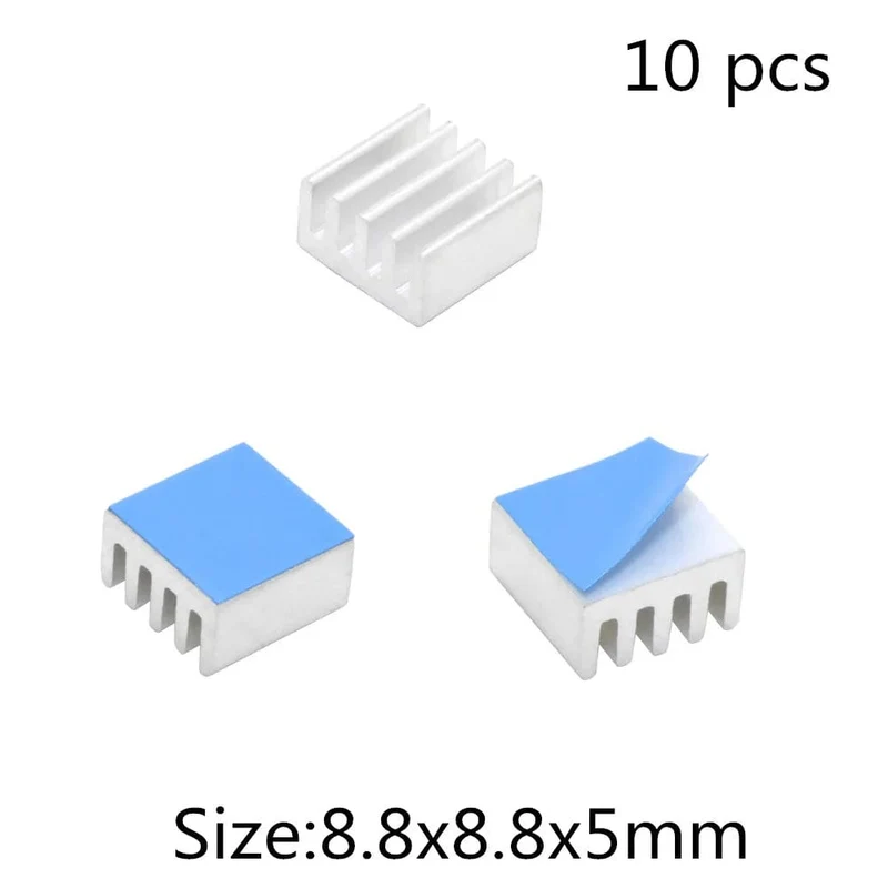 Aluminium-Kühlkörper, Kühlkörper für elektronische IC-Chips, RAM, MOS, Dynatron, Raspberry Pi, Kühlung mit wärmeleitendem Band