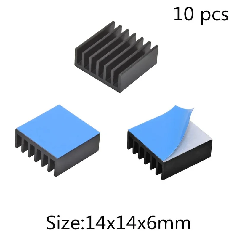 Aluminium-Kühlkörper, Kühlkörper für elektronische IC-Chips, RAM, MOS, Dynatron, Raspberry Pi, Kühlung mit wärmeleitendem Band