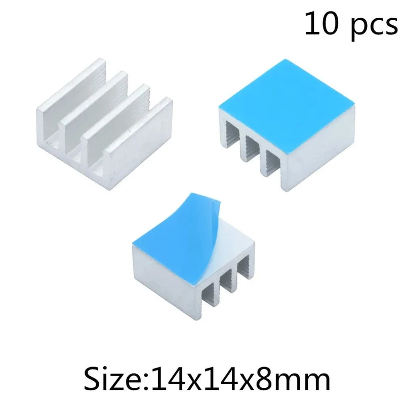 Aluminium-Kühlkörper, Kühlkörper für elektronische IC-Chips, RAM, MOS, Dynatron, Raspberry Pi, Kühlung mit wärmeleitendem Band