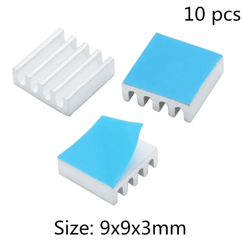 Aluminium-Kühlkörper, Kühlkörper für elektronische IC-Chips, RAM, MOS, Dynatron, Raspberry Pi, Kühlung mit wärmeleitendem Band