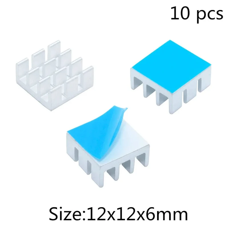 Aluminium-Kühlkörper, Kühlkörper für elektronische IC-Chips, RAM, MOS, Dynatron, Raspberry Pi, Kühlung mit wärmeleitendem Band