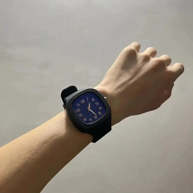 Quadratische elektronische Uhr mit Silikonband – sportliche modische Digitaluhr für Studenten und Teenager