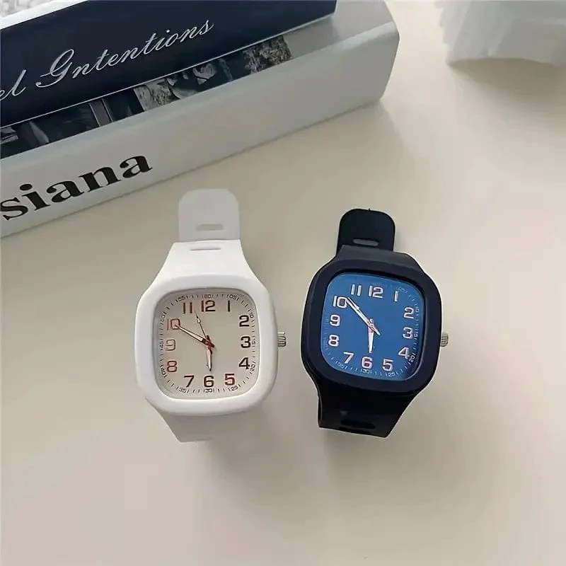 Quadratische elektronische Uhr mit Silikonband – sportliche modische Digitaluhr für Studenten und Teenager