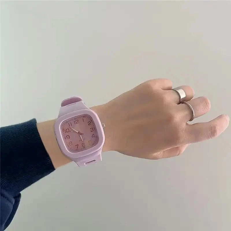 Quadratische elektronische Uhr mit Silikonband – sportliche modische Digitaluhr für Studenten und Teenager