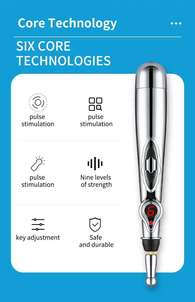 Elektronischer Akupunkturstift, Akupunkturpunktstift, Akupunkturpunktstift, Meridian-Energiemeridianstift, Massagestift, Akupunktur-Akupunktur