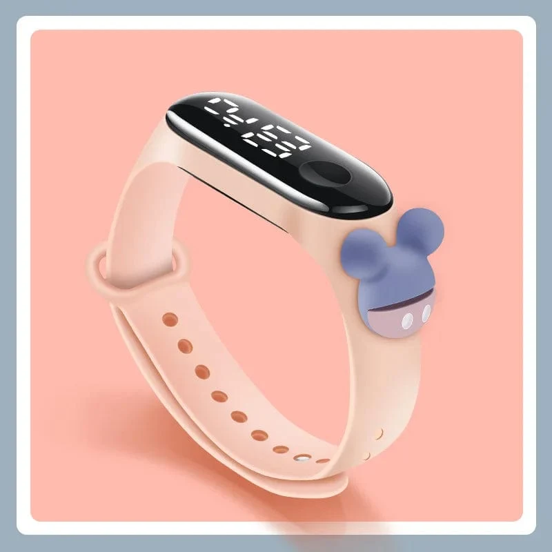 Mode Mickey Kinder Uhren Für Mädchen Elektronische Armband Sport Touch LED Spiderman Puppe Kinder Uhr Frauen Wasserdichte Uhr