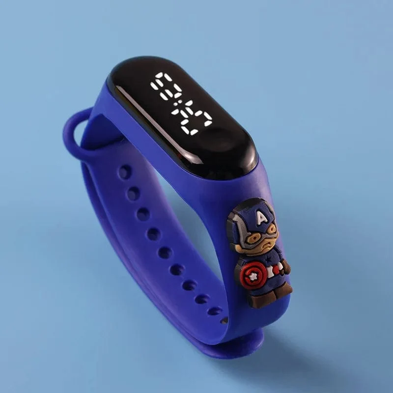 Mode Mickey Kinder Uhren Für Mädchen Elektronische Armband Sport Touch LED Spiderman Puppe Kinder Uhr Frauen Wasserdichte Uhr