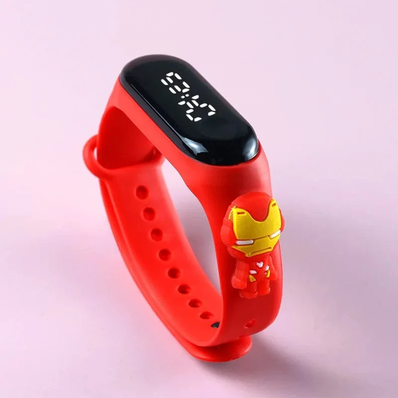 Mode Mickey Kinder Uhren Für Mädchen Elektronische Armband Sport Touch LED Spiderman Puppe Kinder Uhr Frauen Wasserdichte Uhr