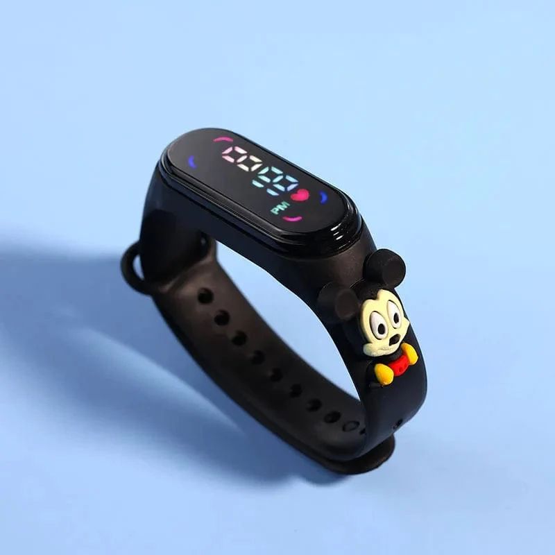 Mode Mickey Kinder Uhren Für Mädchen Elektronische Armband Sport Touch LED Spiderman Puppe Kinder Uhr Frauen Wasserdichte Uhr