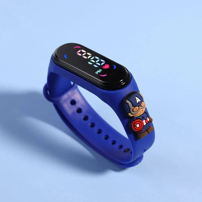 Mode Mickey Kinder Uhren Für Mädchen Elektronische Armband Sport Touch LED Spiderman Puppe Kinder Uhr Frauen Wasserdichte Uhr