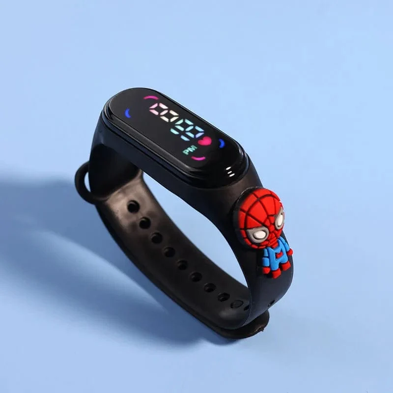 Mode Mickey Kinder Uhren Für Mädchen Elektronische Armband Sport Touch LED Spiderman Puppe Kinder Uhr Frauen Wasserdichte Uhr