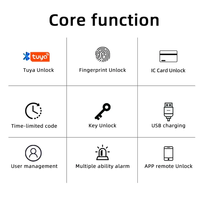RAYKUBE M5 Tuya BLE Fingerabdruck-Türschloss Digitales elektronisches Schloss mit Passwort/Schlüssel/IC-Karte/Smartlife/Tuya APP-Entsperren
