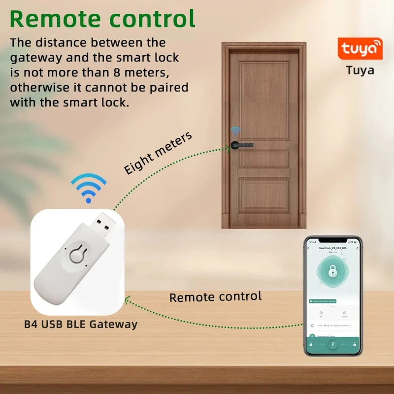 RAYKUBE M5 Tuya BLE Fingerabdruck-Türschloss Digitales elektronisches Schloss mit Passwort/Schlüssel/IC-Karte/Smartlife/Tuya APP-Entsperren