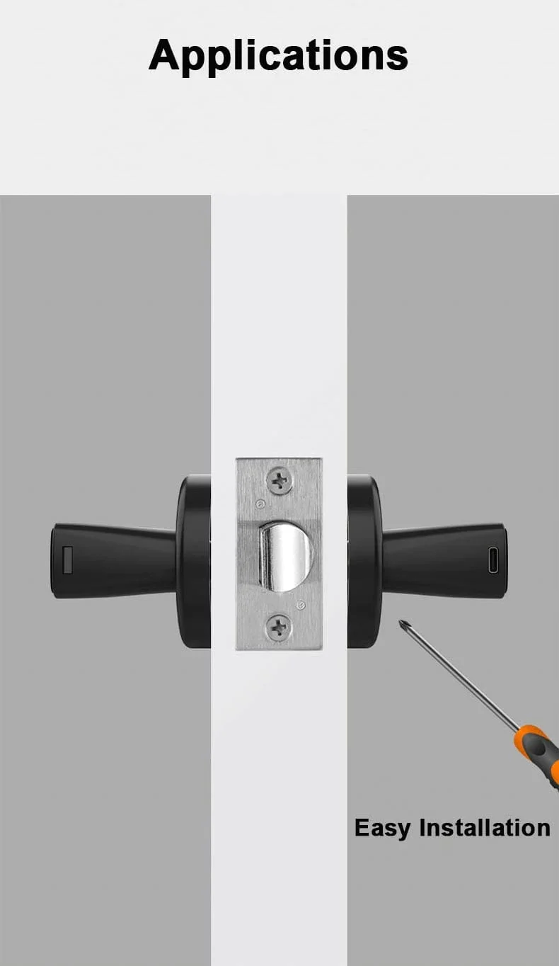 RAYKUBE M5 Tuya BLE Fingerabdruck-Türschloss Digitales elektronisches Schloss mit Passwort/Schlüssel/IC-Karte/Smartlife/Tuya APP-Entsperren