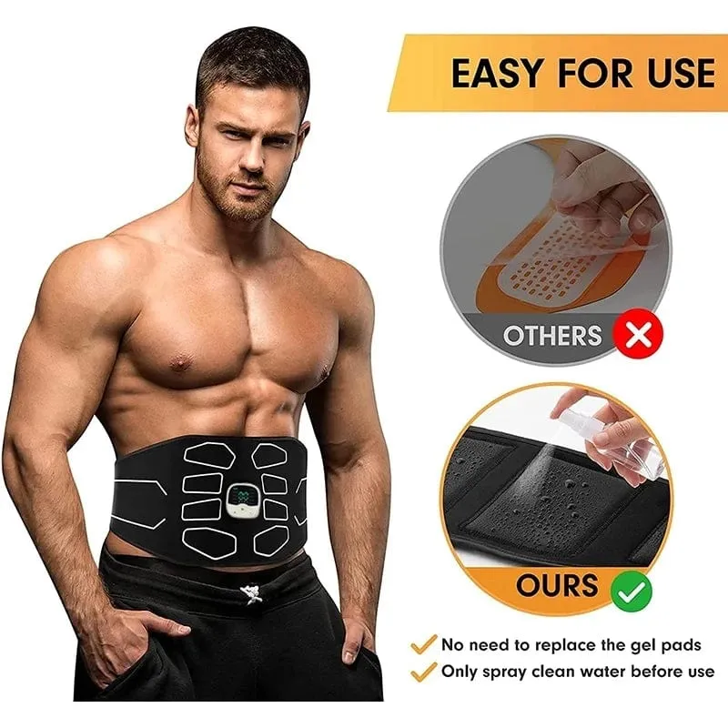 Elektronischer EMS-Muskelstimulator, Bauchmuskeltrainer, Bauchmuskelgürtel mit Fernbedienung, Bauchtrainer, Fitnessgerät für zu Hause, USB-Aufladung