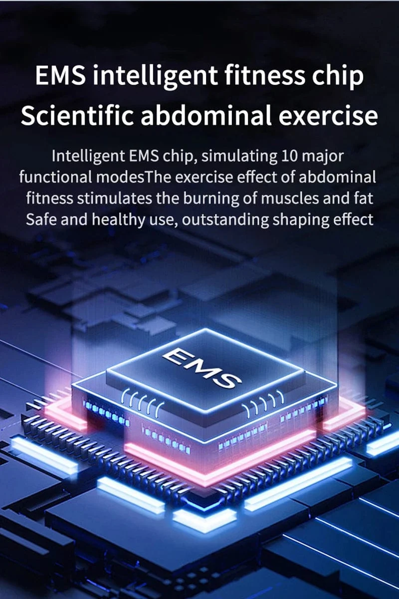 Elektronischer EMS-Muskelstimulator, Bauchmuskeltrainer, Bauchmuskelgürtel mit Fernbedienung, Bauchtrainer, Fitnessgerät für zu Hause, USB-Aufladung
