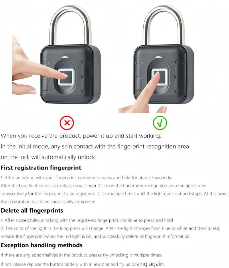 Elektronisches Schloss Tuya Bluetooth Fingerabdruck-Vorhängeschloss Digitales Gepäckschloss APP Temporäres Passwort Fern IP67 Dekompressionsspielzeug