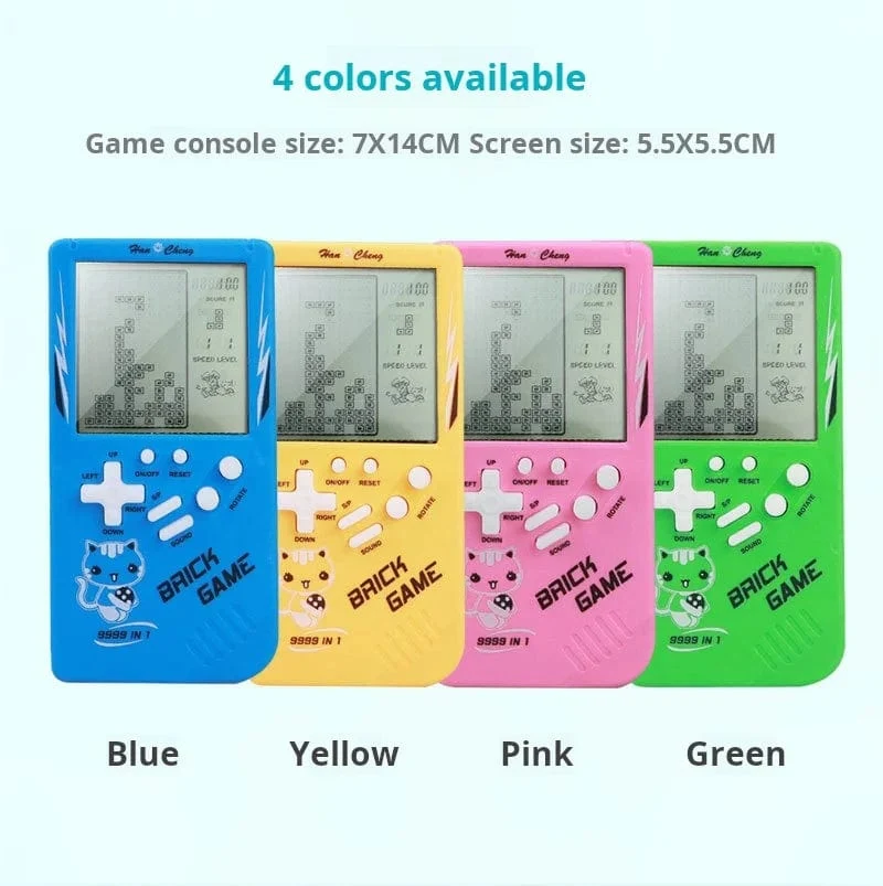 Tetris-Spielkonsole mit großem Bildschirm, Retro, klassische Retro-Handheld-Spielkonsole für Kinder, elektronisches Spielzeug