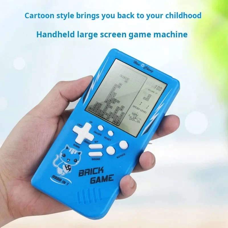Tetris-Spielkonsole mit großem Bildschirm, Retro, klassische Retro-Handheld-Spielkonsole für Kinder, elektronisches Spielzeug