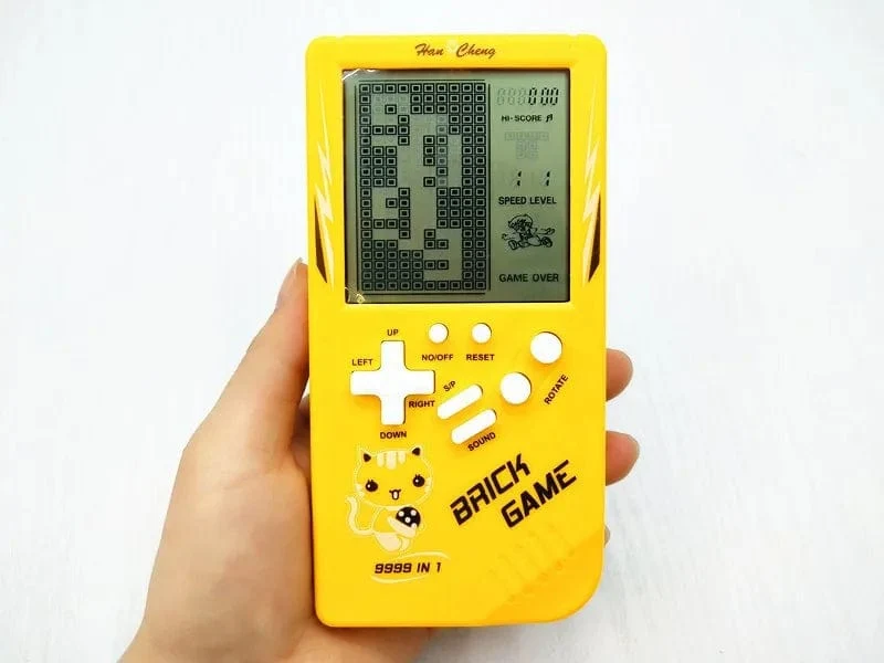 Tetris-Spielkonsole mit großem Bildschirm, Retro, klassische Retro-Handheld-Spielkonsole für Kinder, elektronisches Spielzeug
