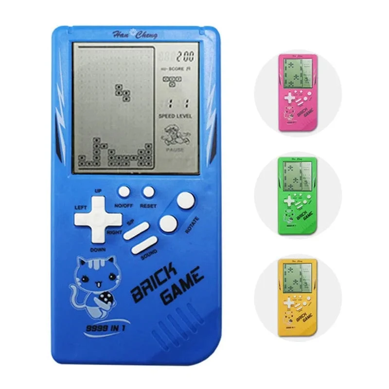 Tetris-Spielkonsole mit großem Bildschirm, Retro, klassische Retro-Handheld-Spielkonsole für Kinder, elektronisches Spielzeug