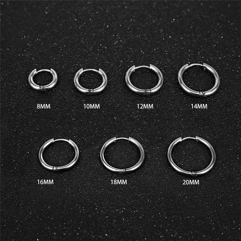 5 teile/los Edelstahl Kreis Hoop Ohrringe Für Frauen Mädchen Schwarz Gold Farbe Silber Farbe Runde Geometrie Ohrringe Schmuck