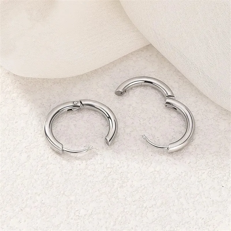 5 teile/los Edelstahl Kreis Hoop Ohrringe Für Frauen Mädchen Schwarz Gold Farbe Silber Farbe Runde Geometrie Ohrringe Schmuck