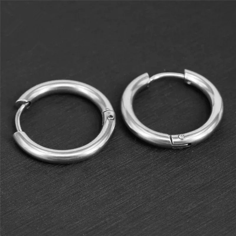 5 teile/los Edelstahl Kreis Hoop Ohrringe Für Frauen Mädchen Schwarz Gold Farbe Silber Farbe Runde Geometrie Ohrringe Schmuck