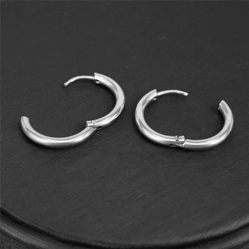 5 teile/los Edelstahl Kreis Hoop Ohrringe Für Frauen Mädchen Schwarz Gold Farbe Silber Farbe Runde Geometrie Ohrringe Schmuck